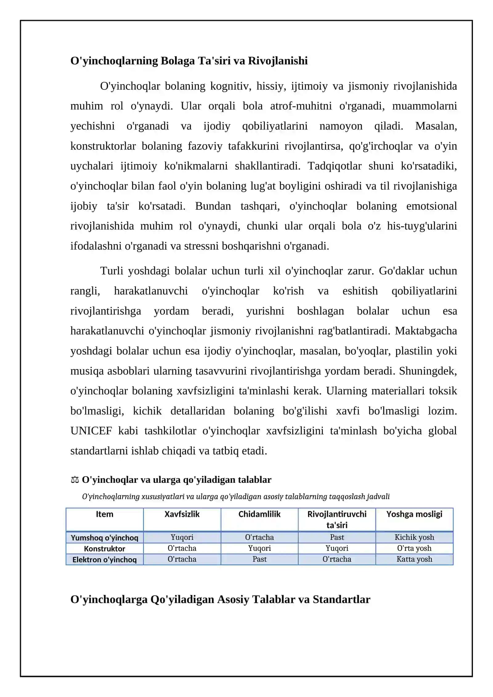 Oʻyinchoq va unga qo‘yiladigan talablar 4