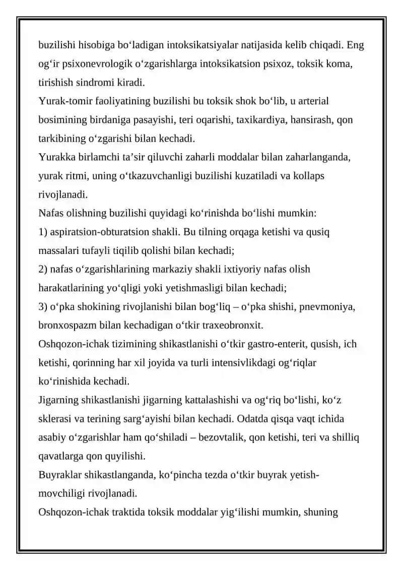 Zaharlanishlar va ularning turlari 4