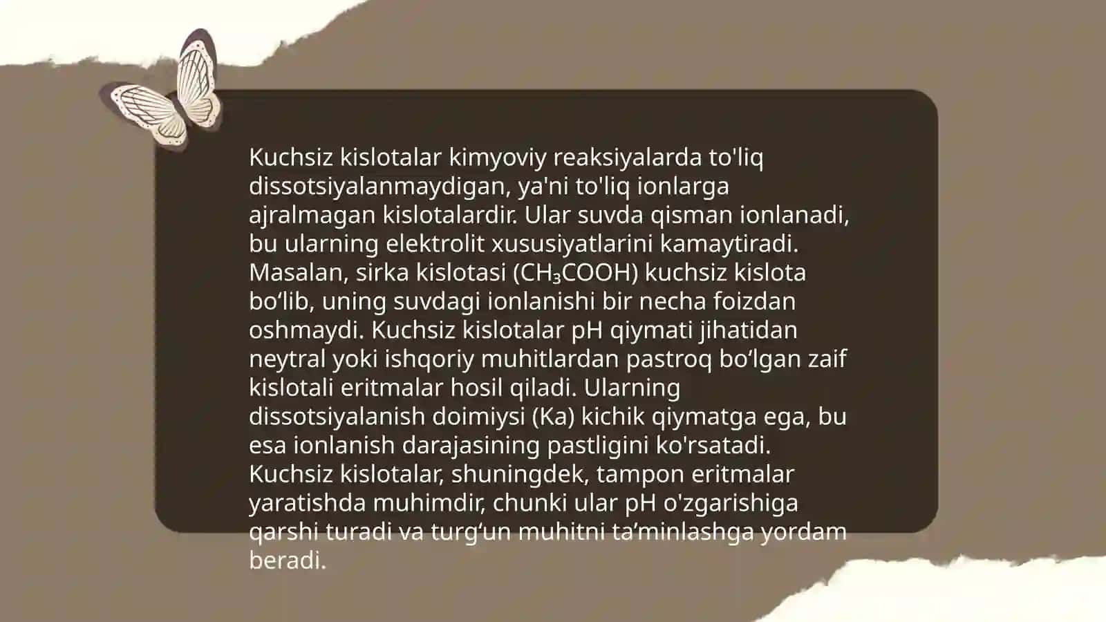 Kuchsiz eritmalar 4