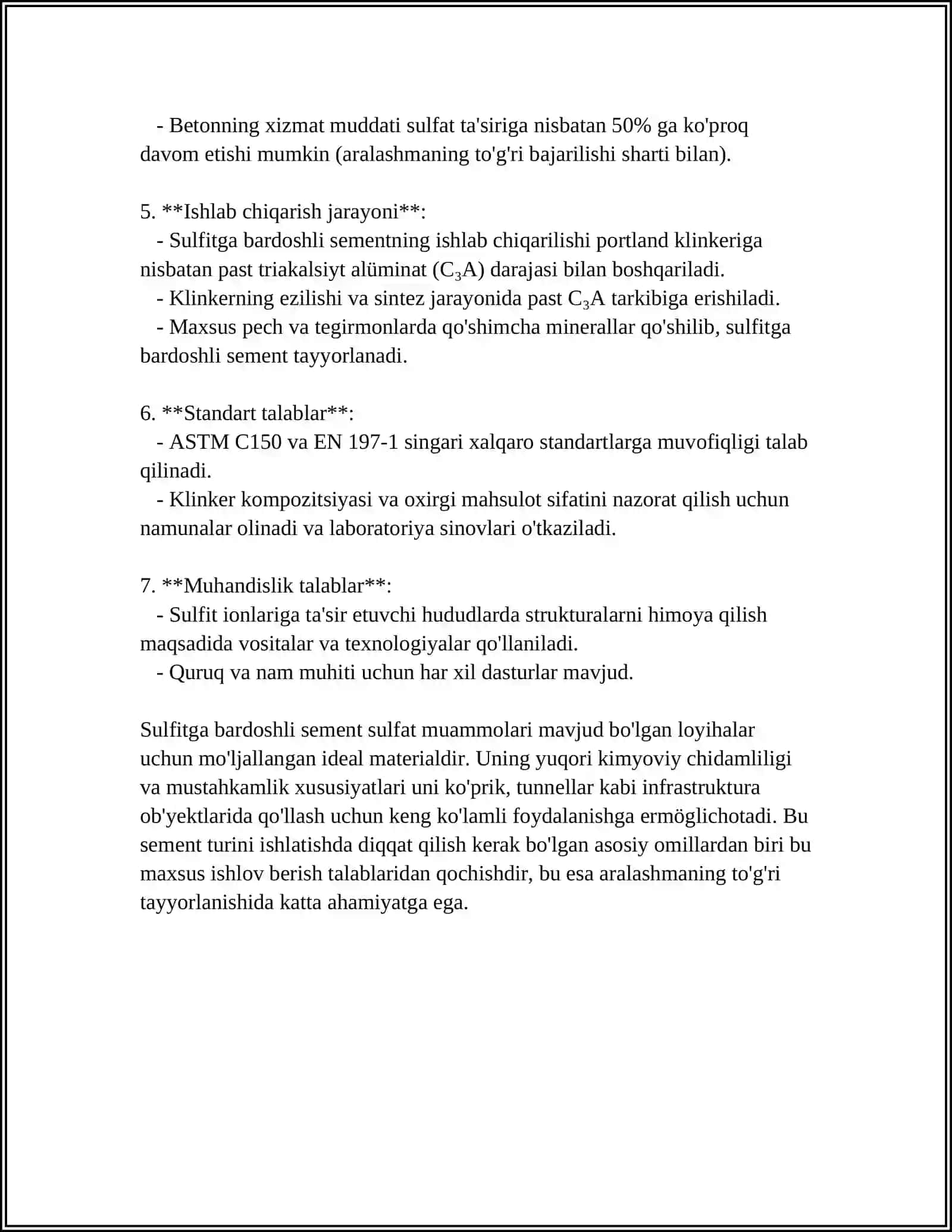 Sulfitga bardoshli sement 4