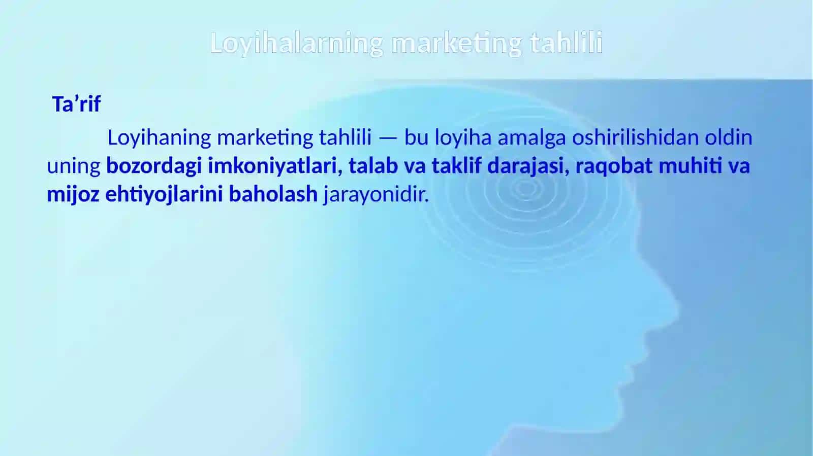 LOYIHALARNING MARKETING TAHLILI 4