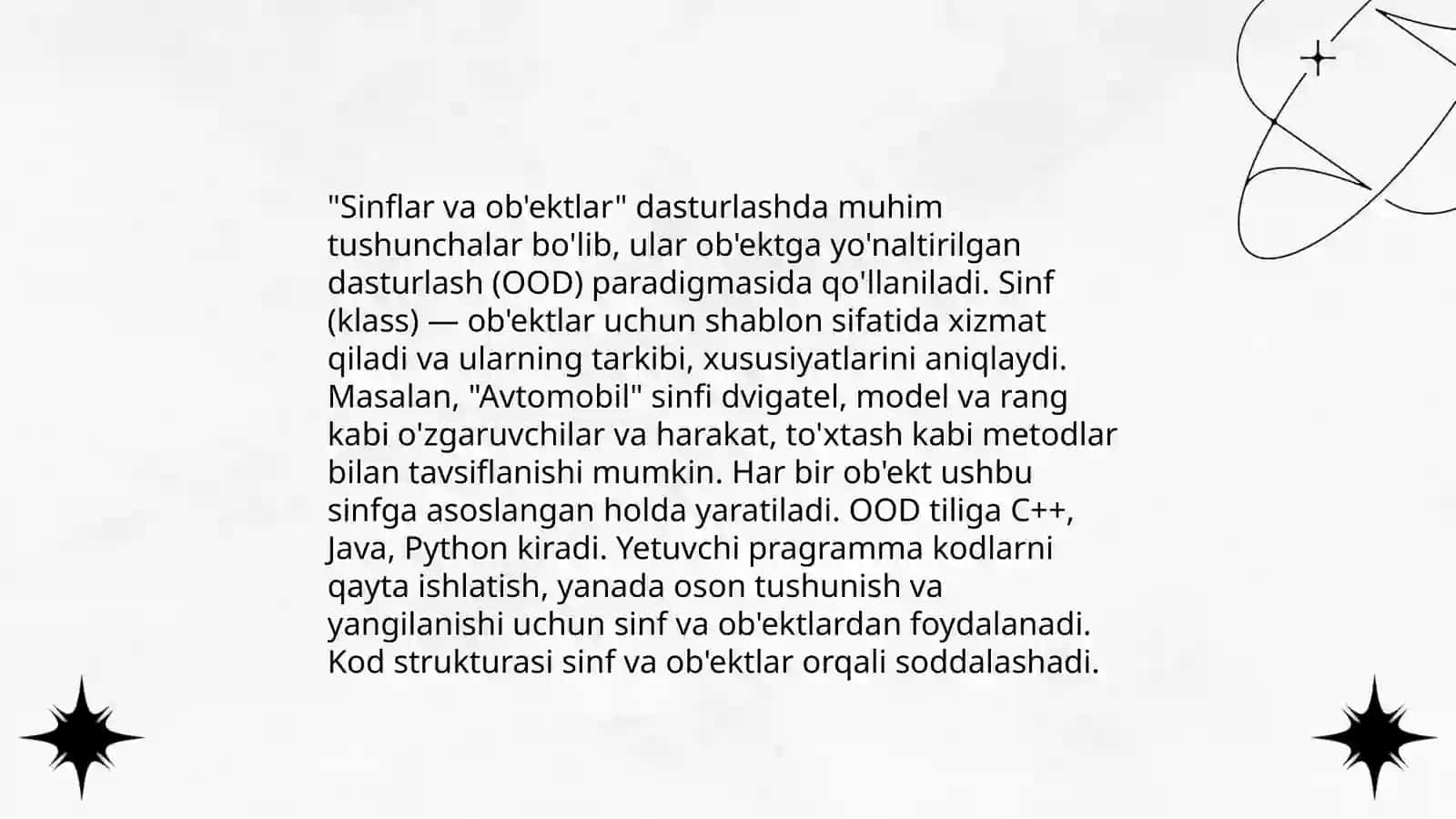 Obektga yonaltrilgan dasturlash asoslari 4