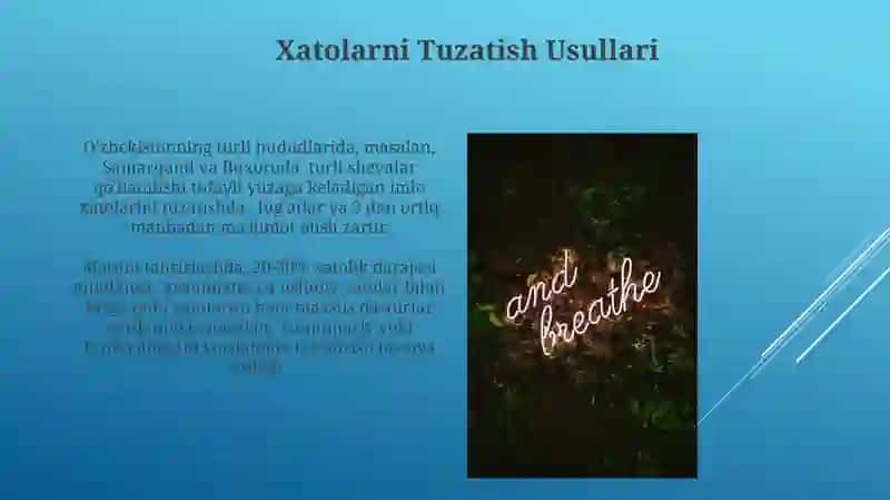 Xato Turlarini Tasniflash 4