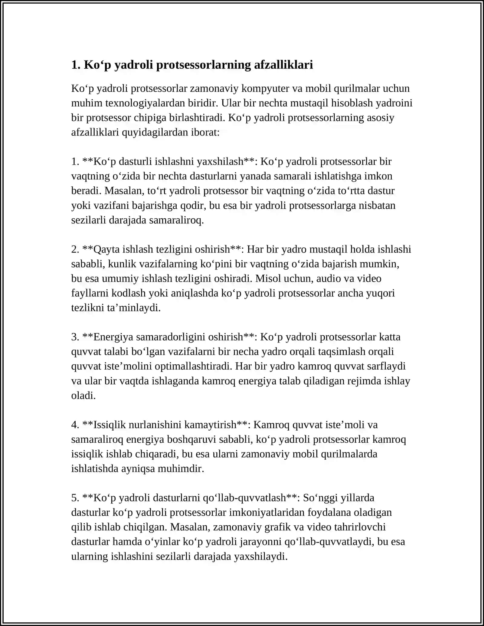 KO'P YADROLI PROTSESSORLAR VA ULARNING VAZIFALARI 4