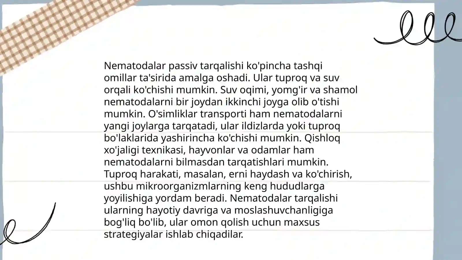 Parazit nematodalarning passiv va aktiv tarqalishi 4