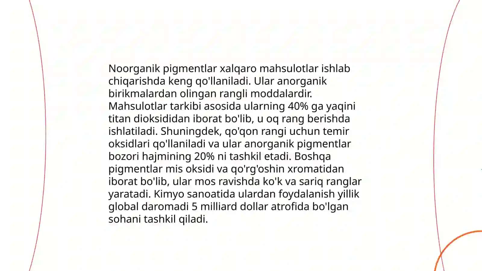 Bo'yoqchilikda ishlatiladigan pigmentlar 4