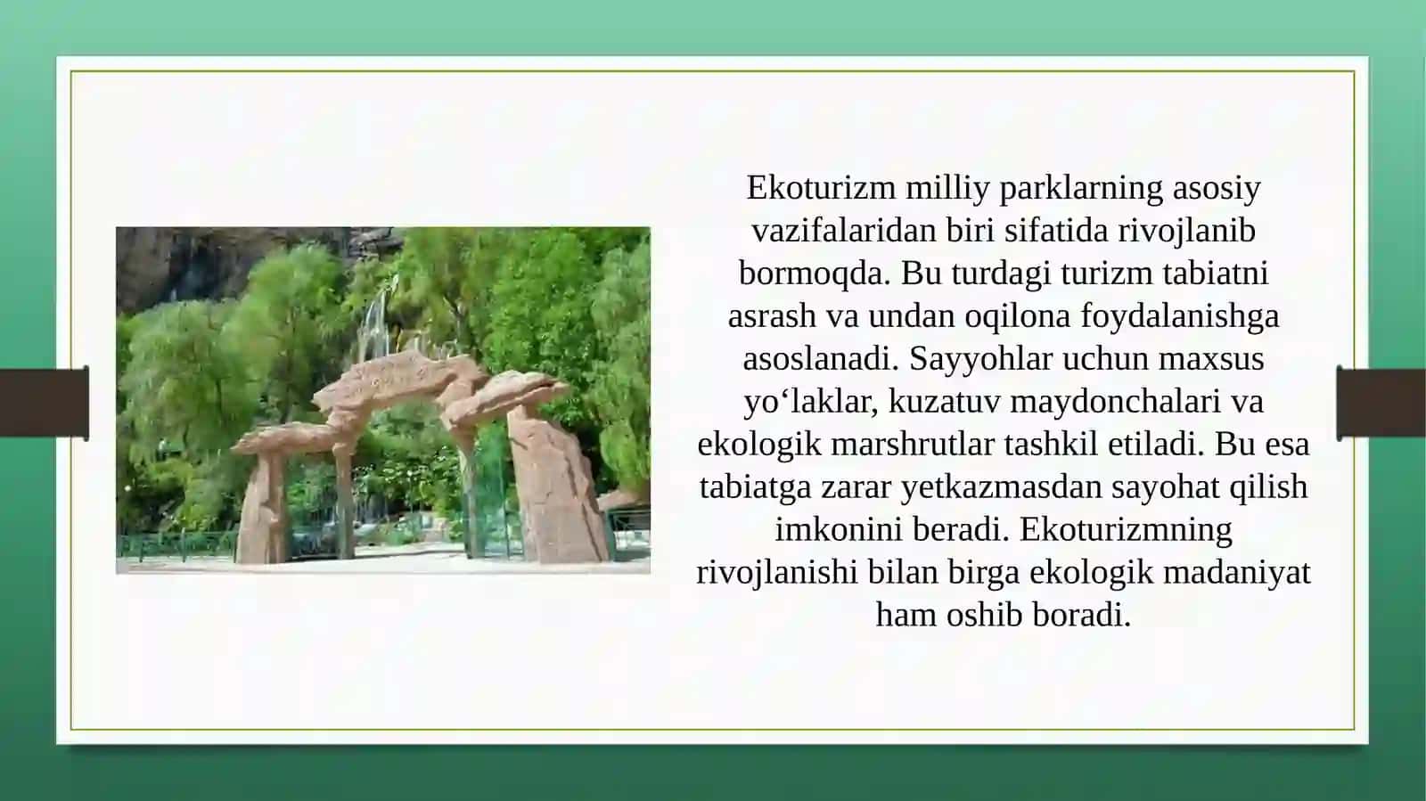 Dunyodagi milliy parklar ekoturizm resurslari 4