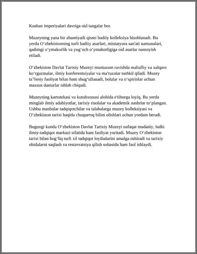 Toshkentdagi O‘zbekiston Davlat Tarixiy Muzeyi 4