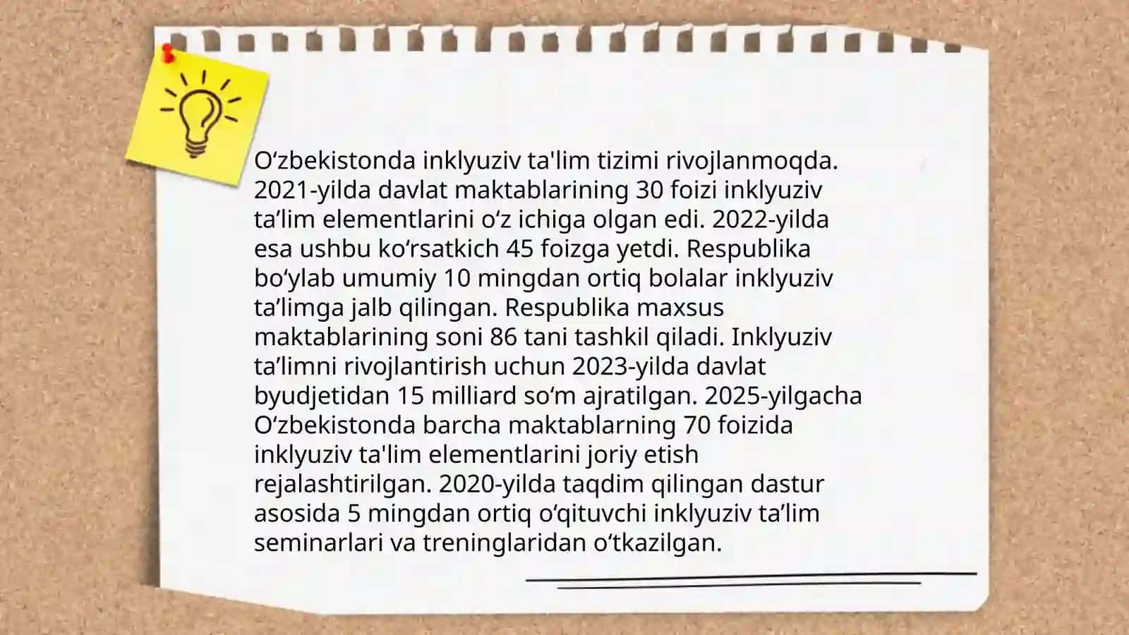 O‘zbekistonda imkoniyati cheklangan bolalar uchun inklyuziv ta’lim 4