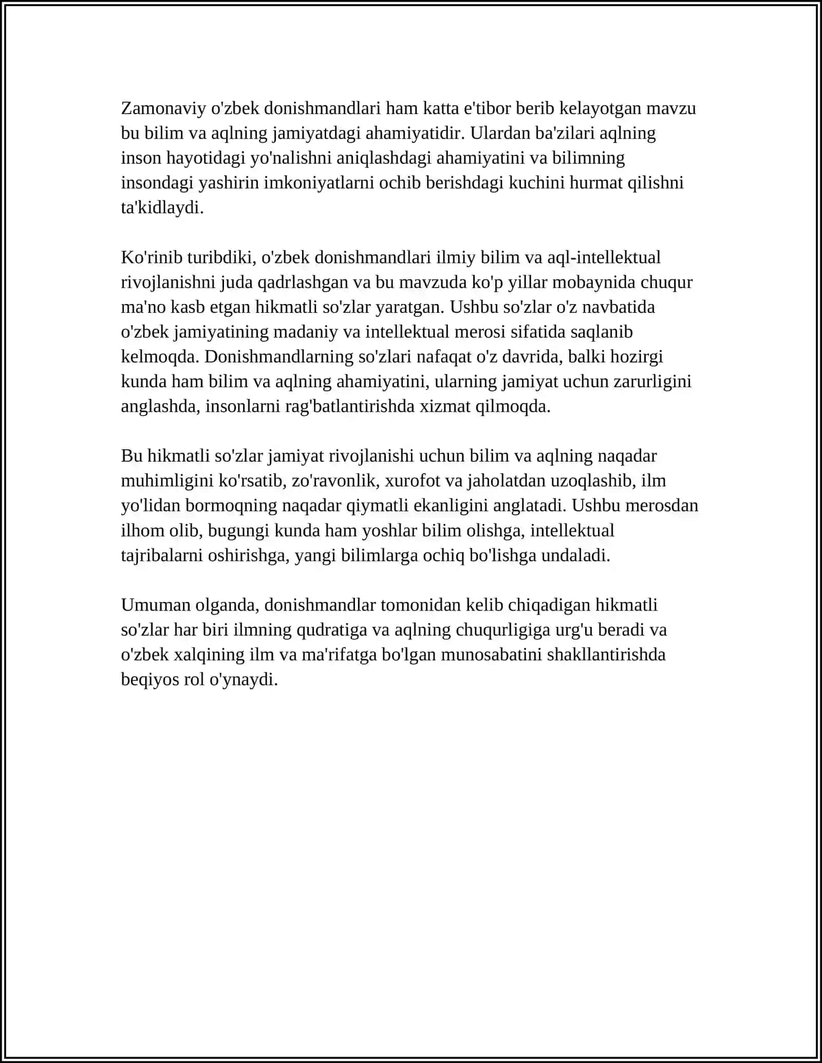 DONISHMANDLARNING HIKMATLI SO'ZLARI 4