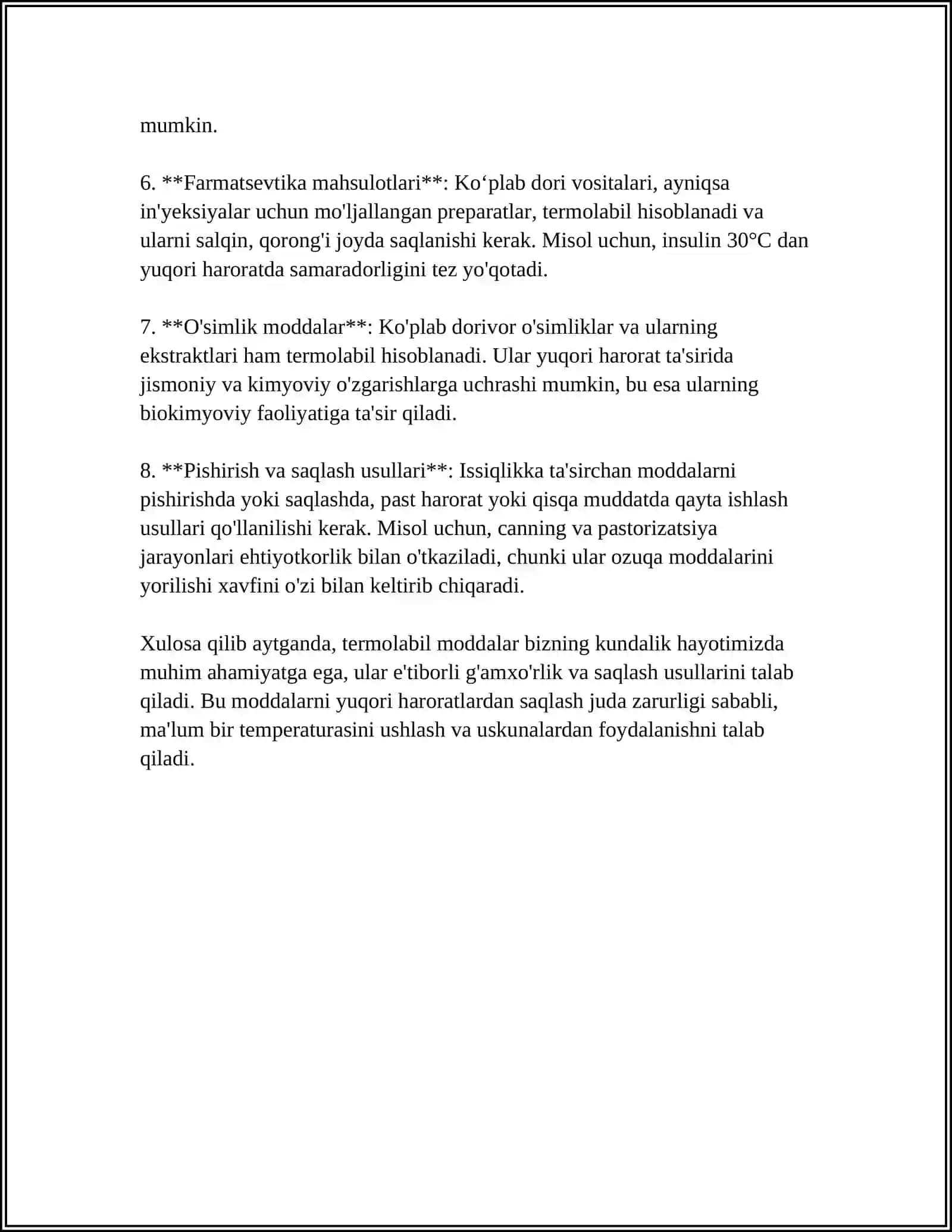 TERMOLABIL VA TERMOSTABIL HAQIDA MA’LUMOT 4