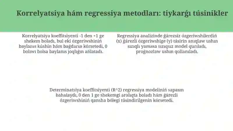 Korrelyatsiya hám regressiya metodları 4