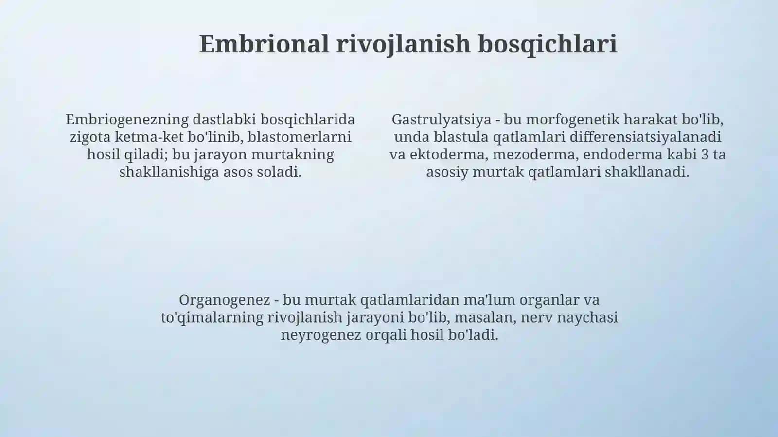 Hayvonlarning individual rivojlanishi 4