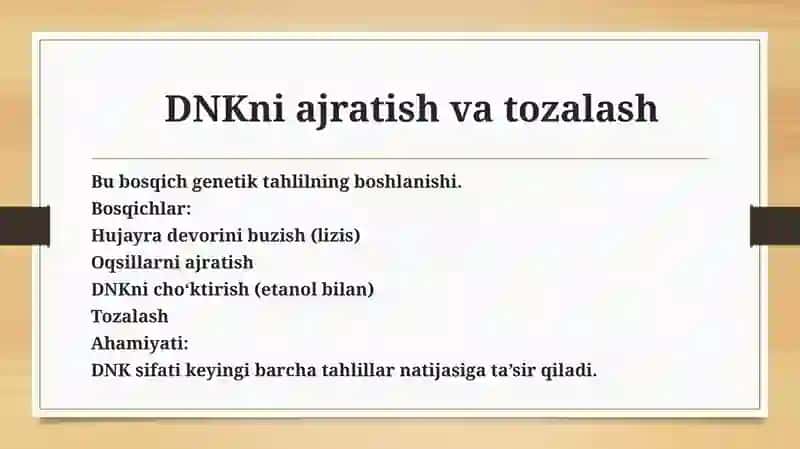 Genomni o'rganishning molekulyar-genetik metodlari 4