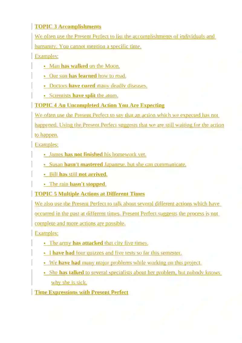 Present Perfect 4