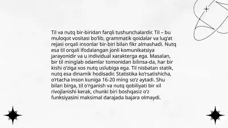 Nutq mahorati bo'yicha til materiallarini tahlil qilish 4