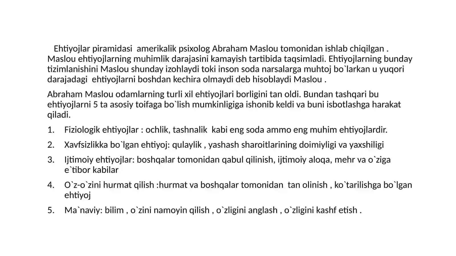 Ehtiyojning klassifikatsiyasi 4