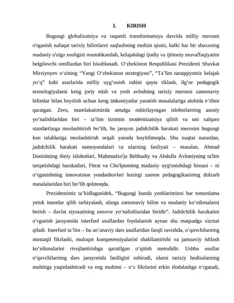 Jadidchilik xarakati mavzusida metodik tavsiya 4
