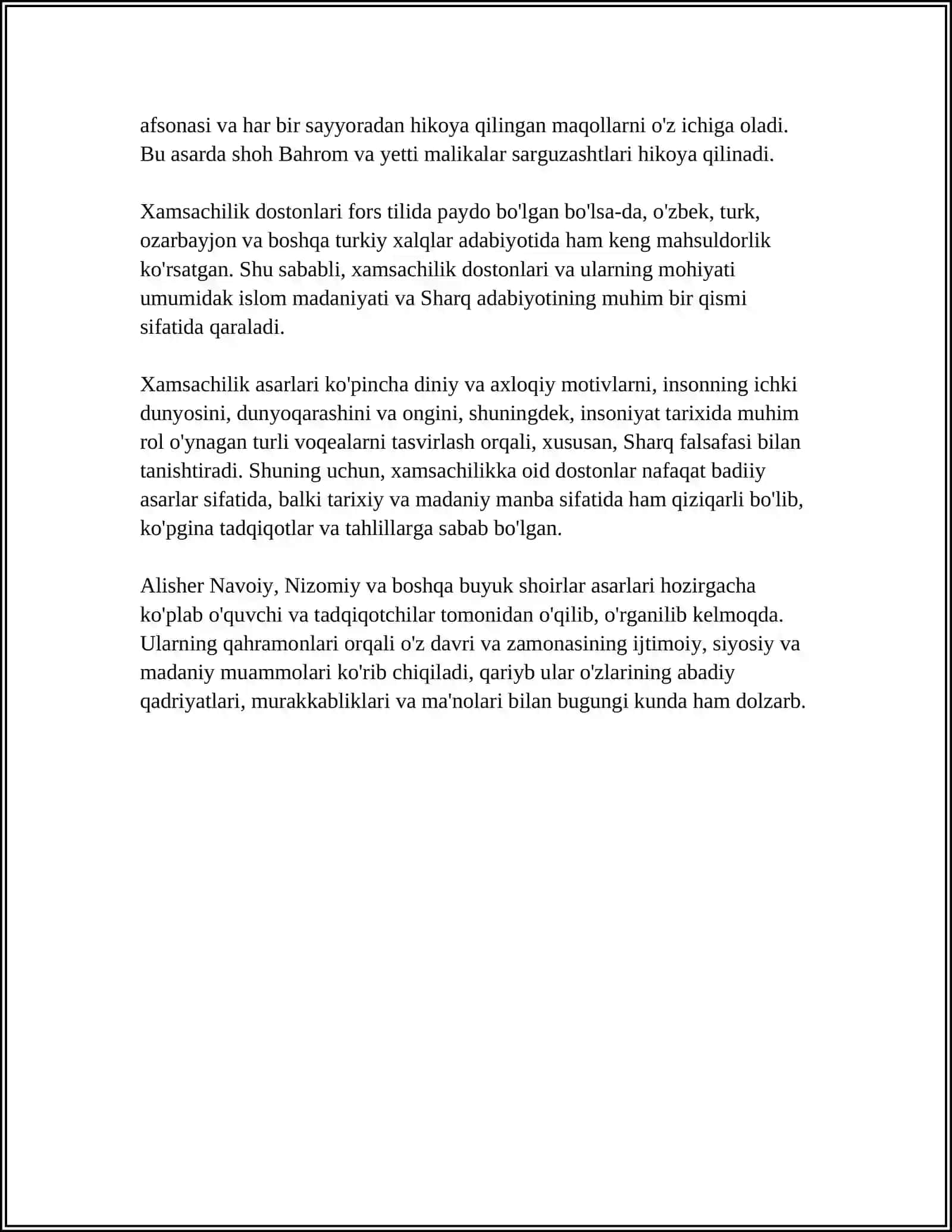Xamsachilik dostonining mohiyati 4