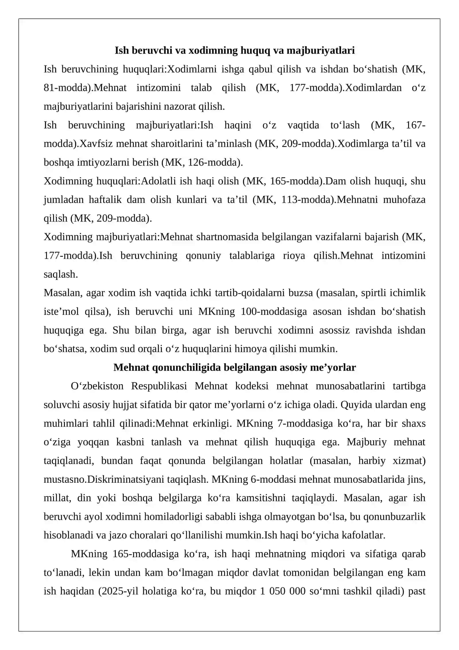 Mehnat shartnomasi taraflarining moddiy javobgarligi 4