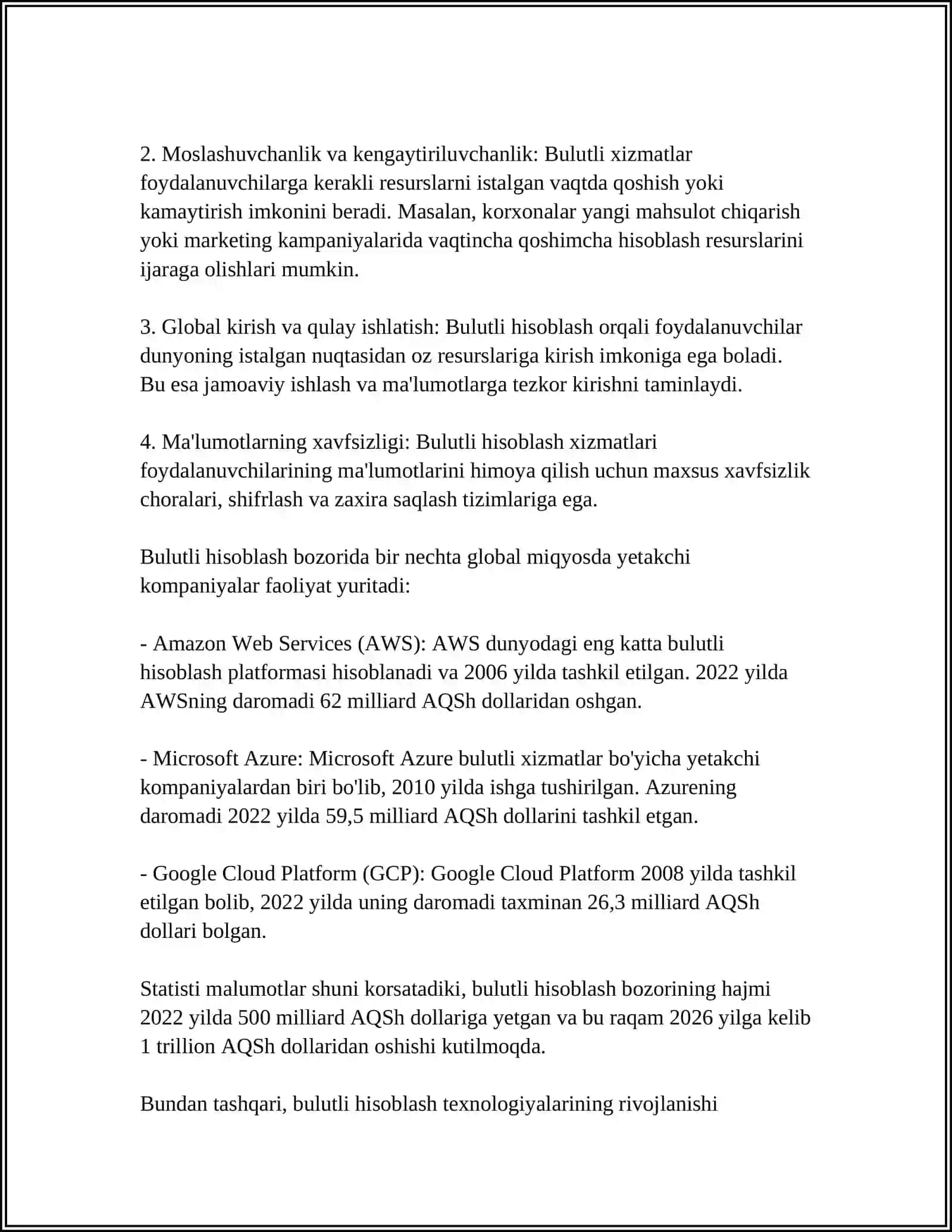 BULUTLI TEXNOLOGIYALAR 4