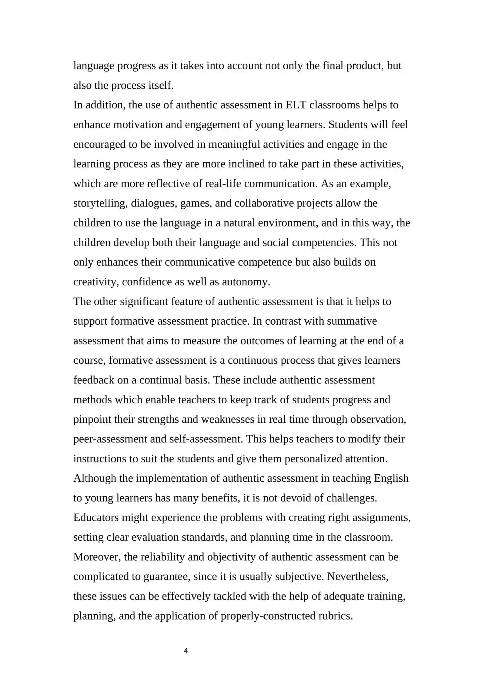 INTEGRATING AUTHENTIC ASSESSMENT IN ENGLISH LANGUAGE TEACHING FOR YOUNG LEARNERS 4