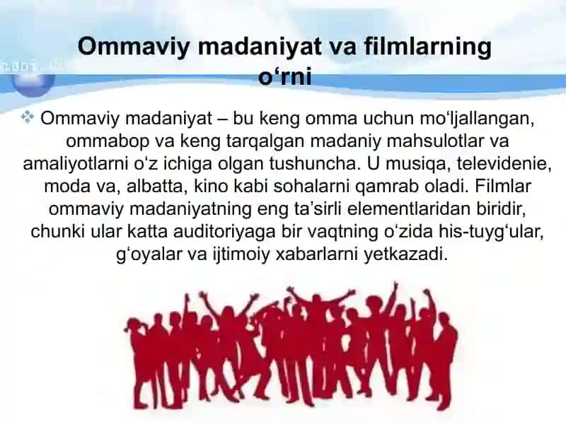 Badiiy filmlar va ommaviy madaniyat 4