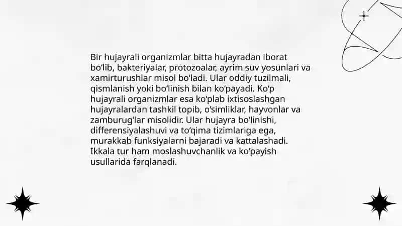 Tirik organizmlarning hayotiy shakllari 4
