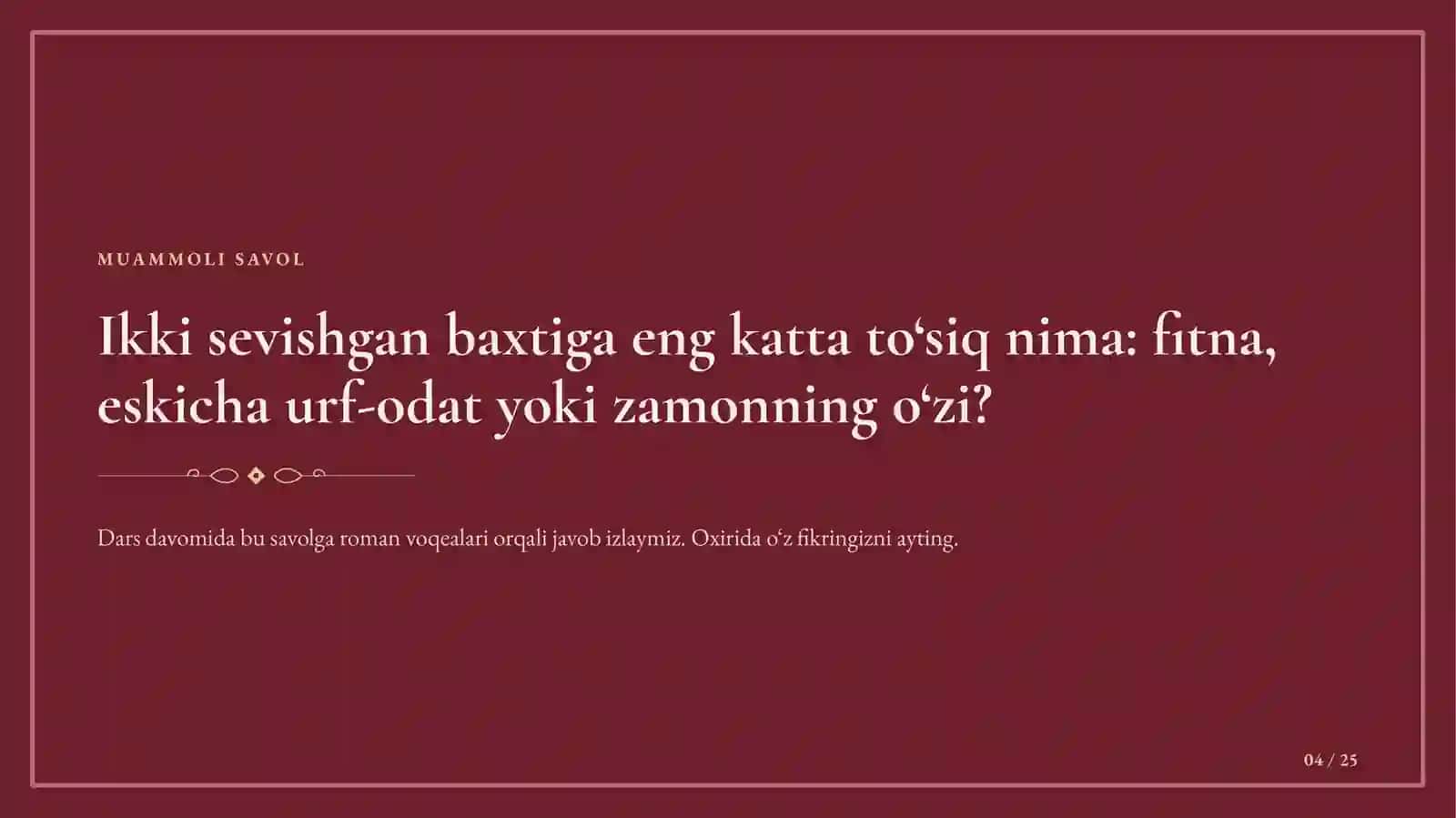 «O‘tkan kunlar» 4