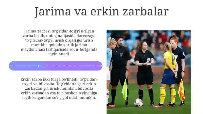Futbol oʻyinining hakamlik qilish qoidalari 4