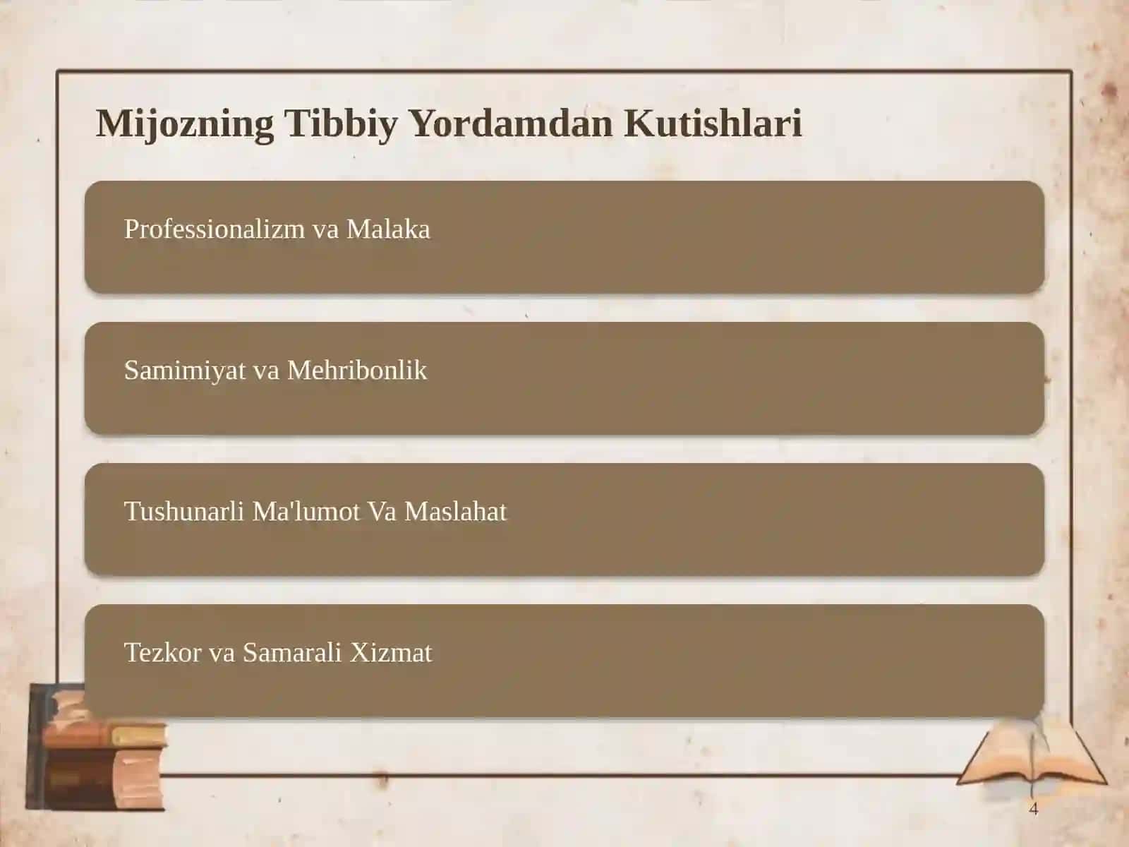 Tibbiy Yordam Sifatiga Mijoz Nuqtai Nazaridan Yondashish 4