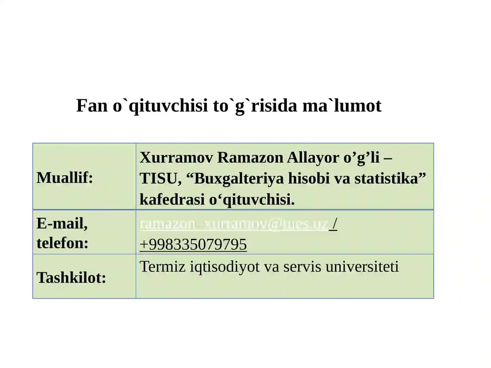 Iqtisodiyot, Statistika 4