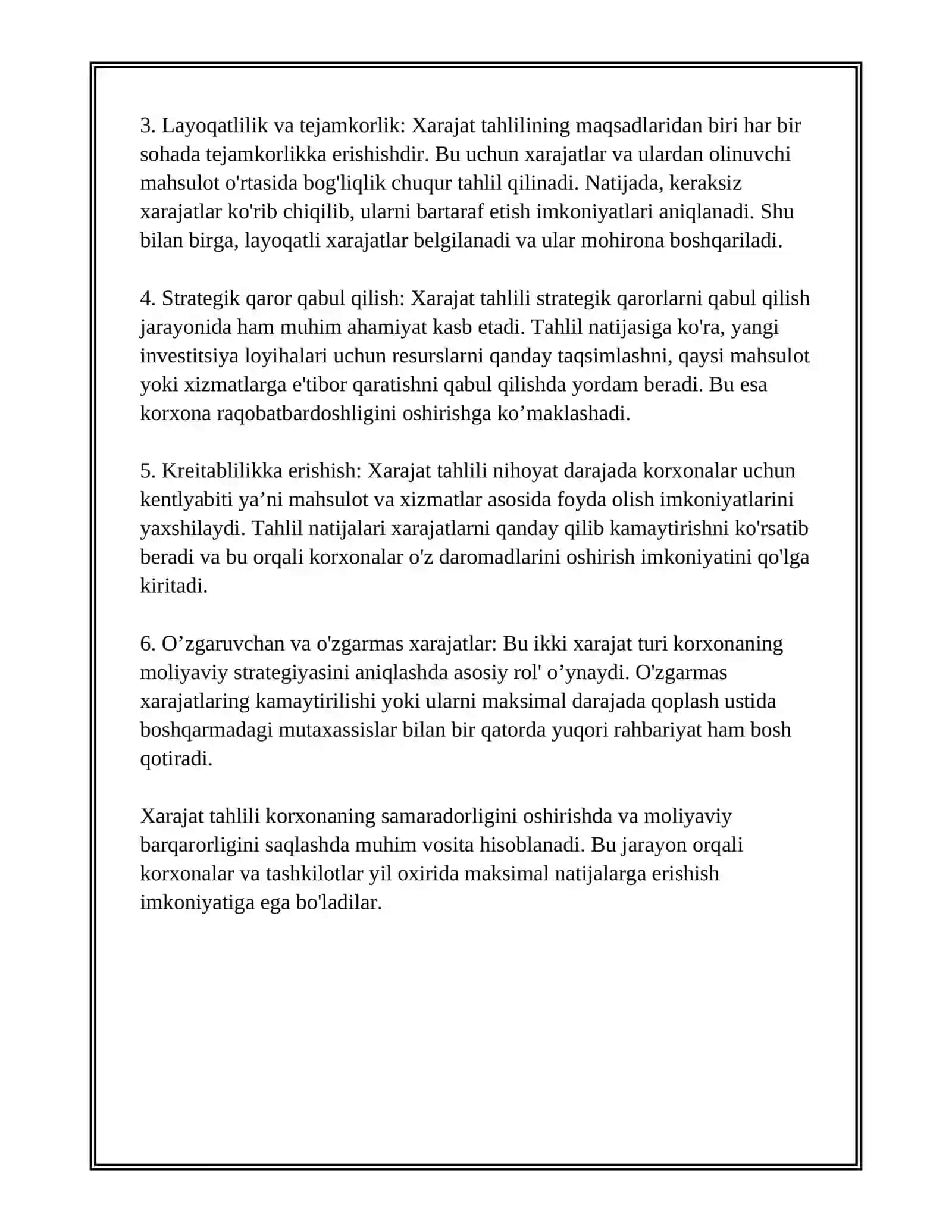 XARAJAT TAHLILI 4