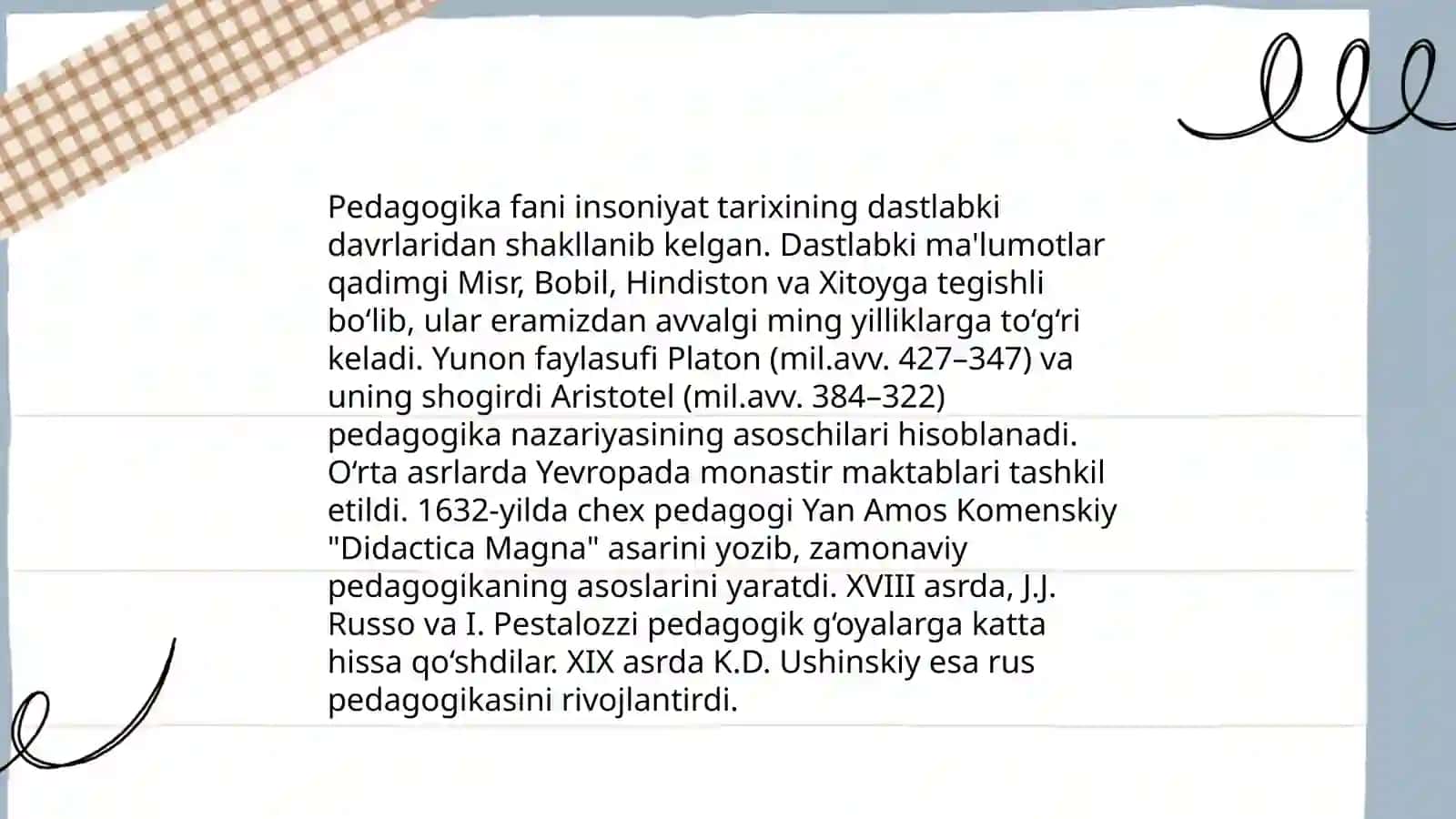 Pedagogika fanining umumiy tavfsifu 4