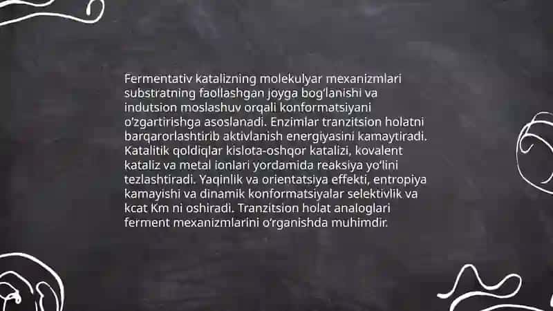 Kataliz nazariyalari.Fermentativ kataliz 4