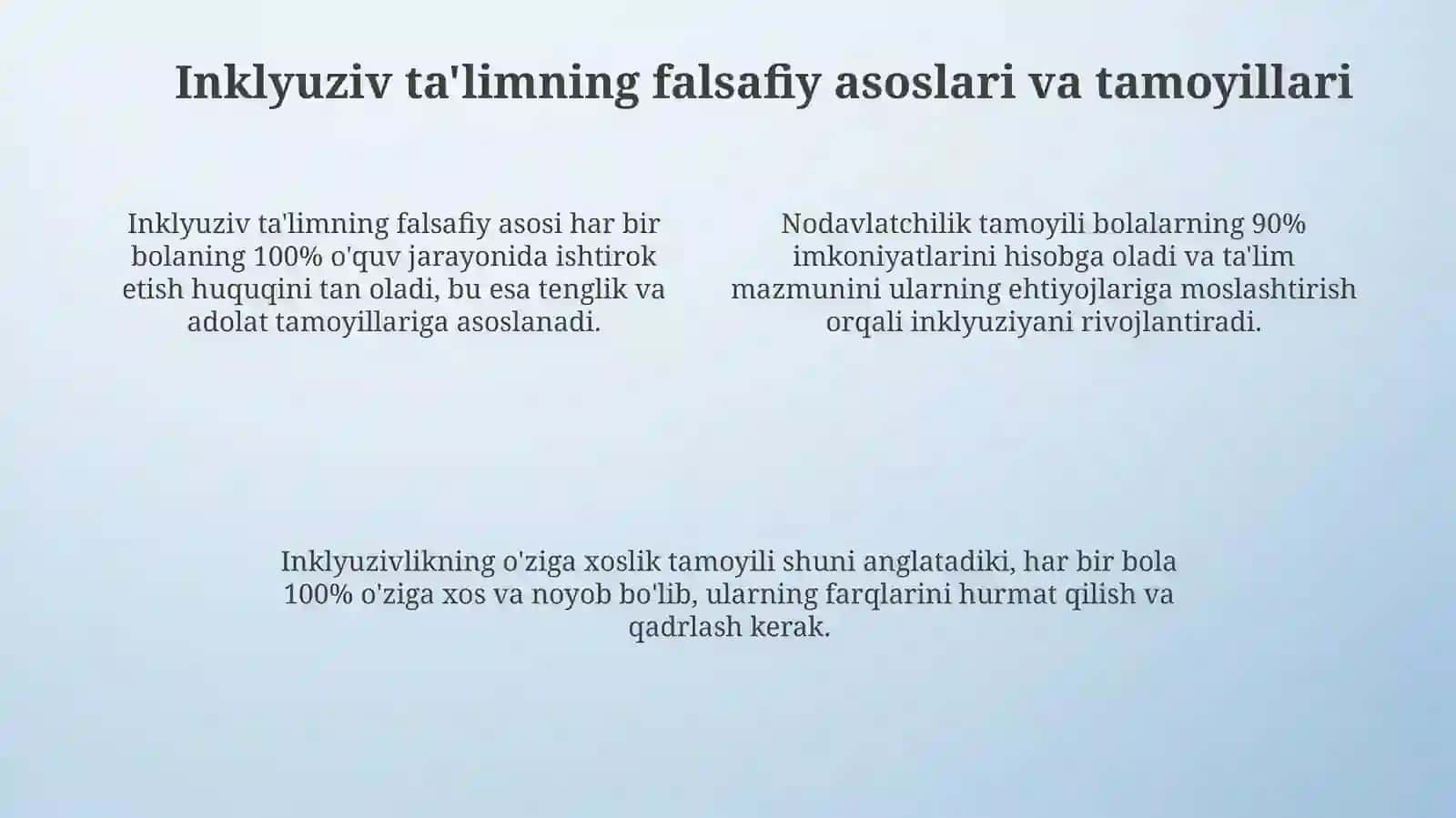Inklyuziv ta'lim: Ta'riflar, tamoyillar va modellar 4