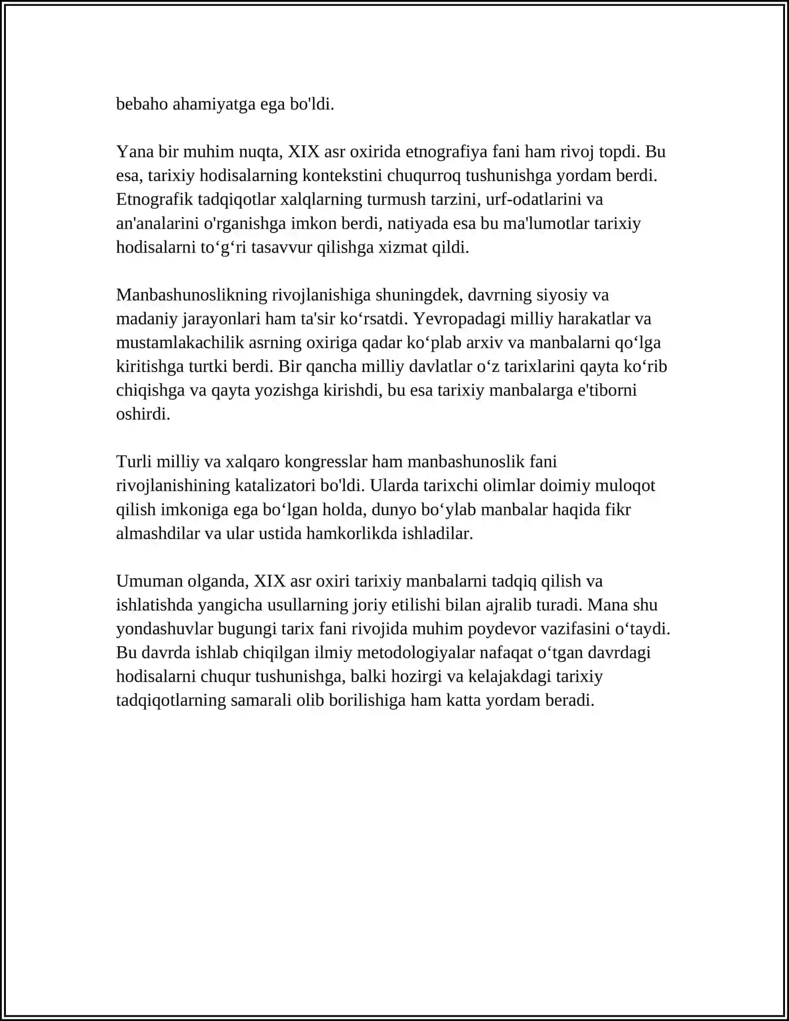19 ASR OXIRI 20 ASR BOSHLARIDA MANBASHUNOSLIK 4