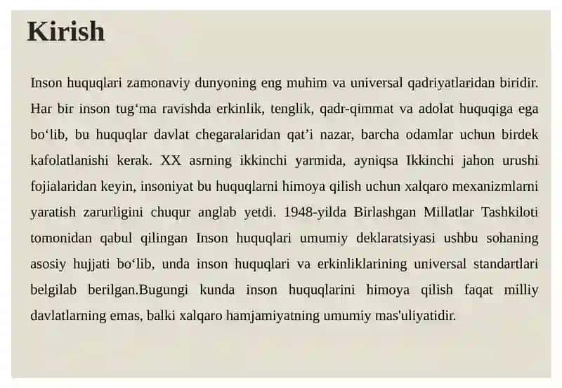 INSON HUQUQI BO‘YICHA XALQARO INSTITUTLAR 4
