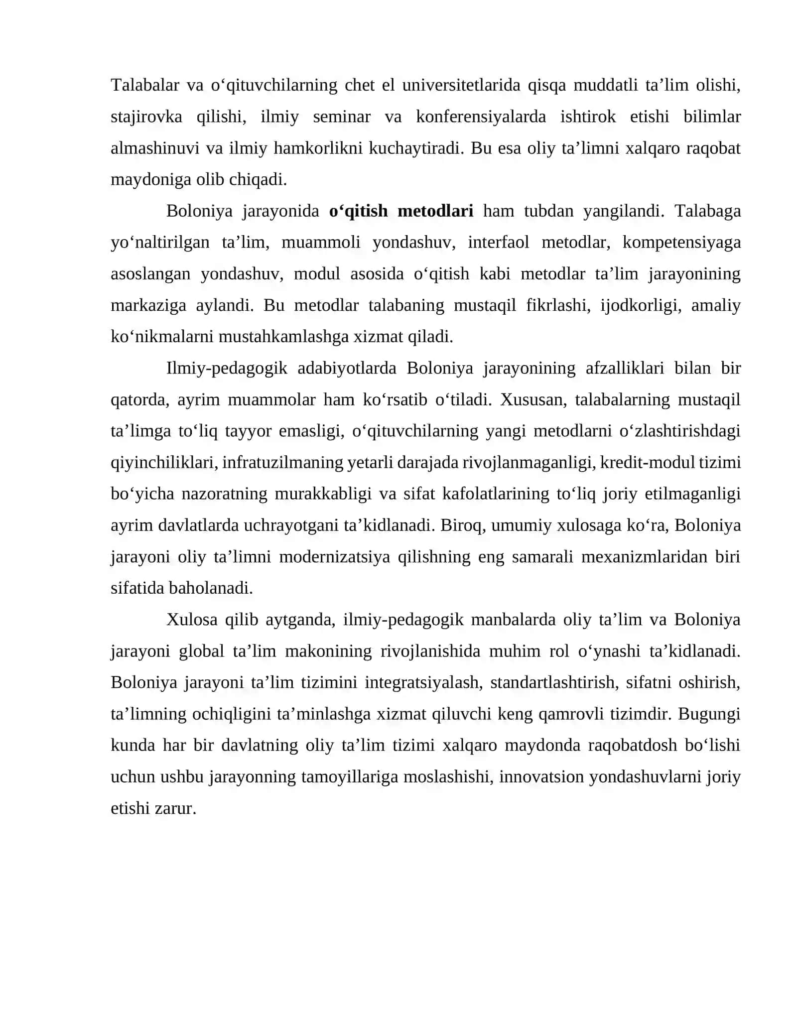 Oliy ta’lim va Bolon jarayonlari 4