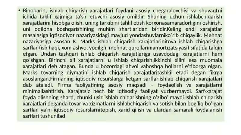Ishlabchiqarish xarajatlari turlar, foydalanish normasi 4