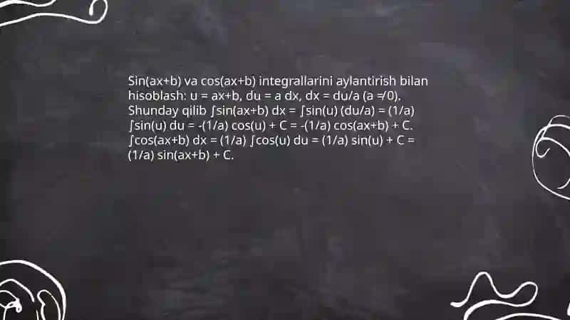 Trigonometric funksiyalarni integrallash 4