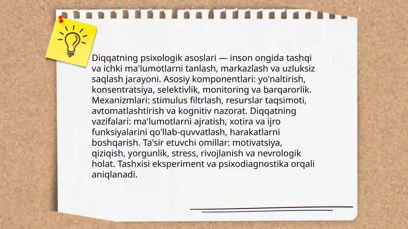 Diqqat turlari va xususiyatlari 4