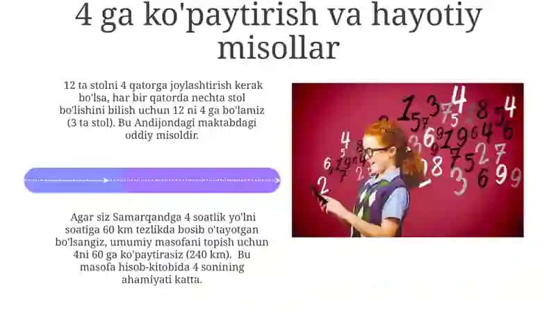 4 ga Ko'paytirish Amaliyoti 4