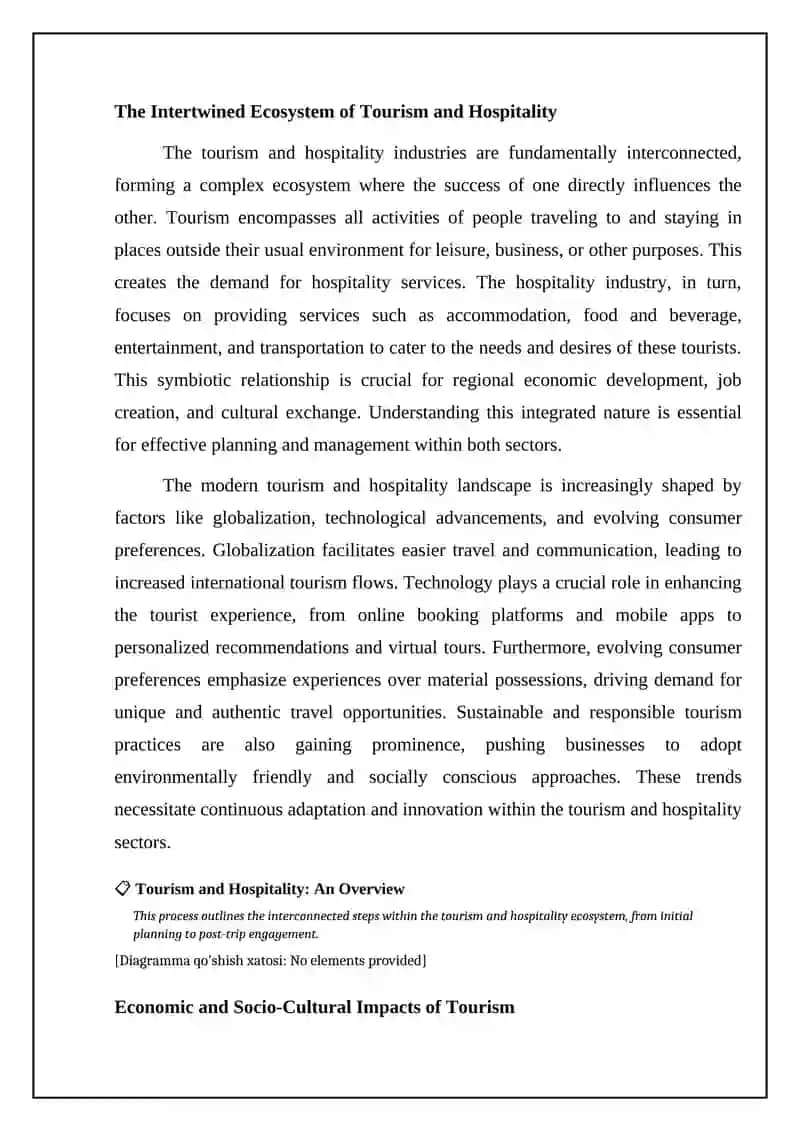 Tourism and Hospitality: An Overview 4