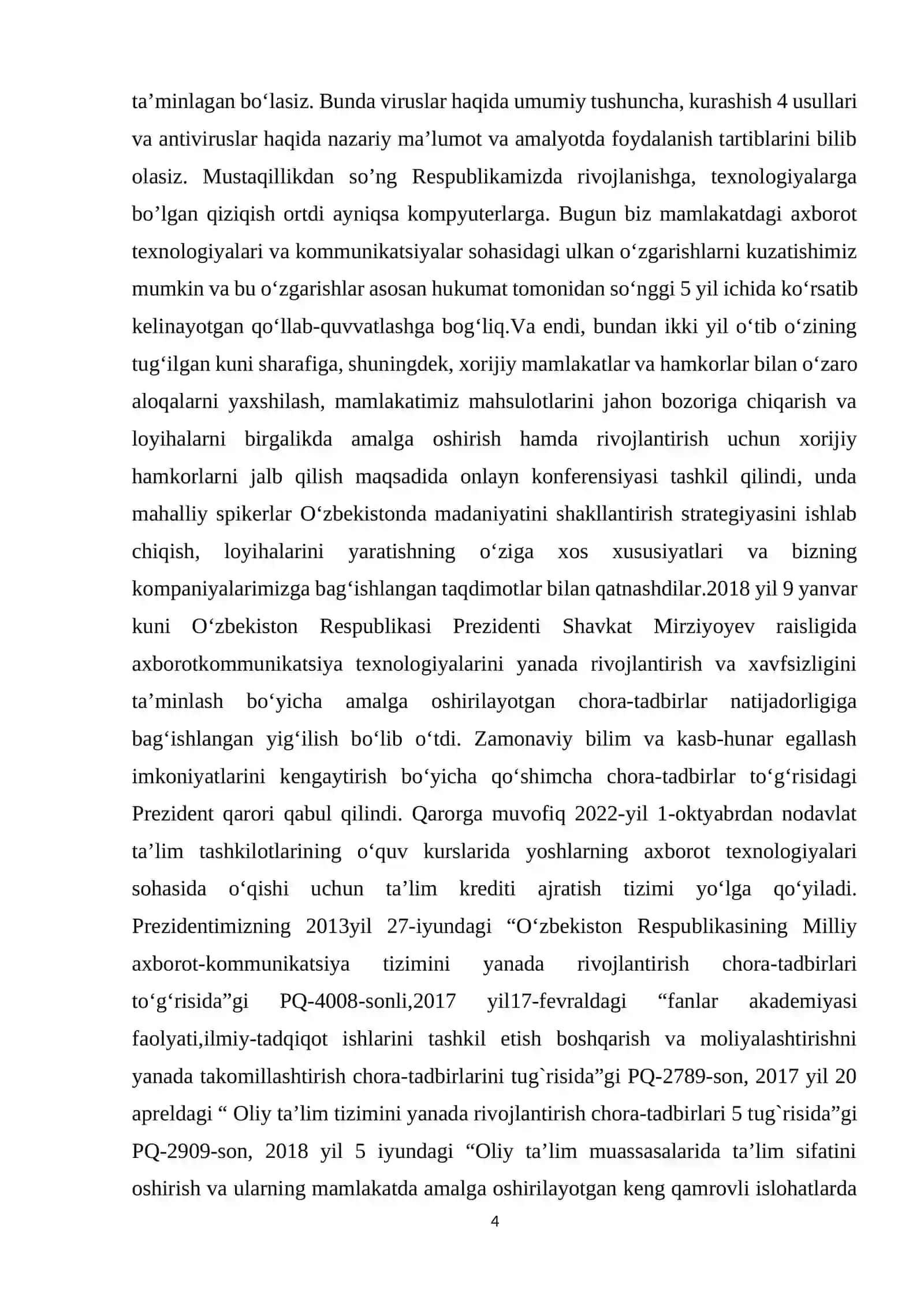 SUN’IY INTELLEKT VA UNING TARMOQLARI MAVZUSIDA KURS ISHI 4