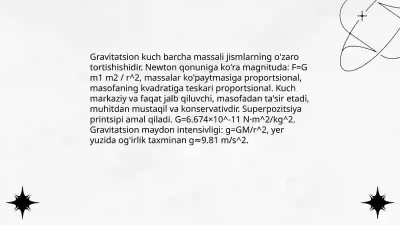 Gravitatsion va ogʻirlik kuchi 4