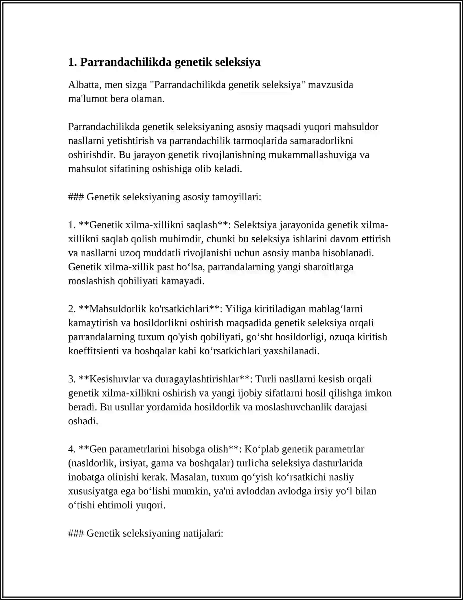 Parrandachilikda genetik seleksiya 4