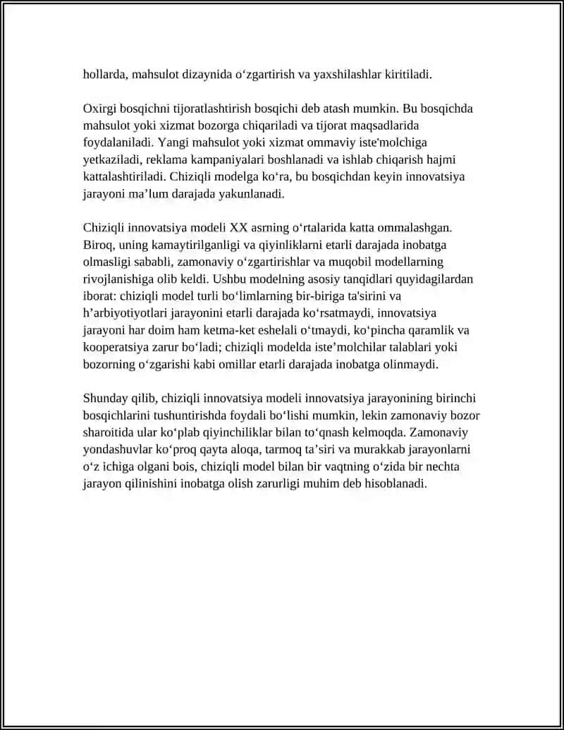 Chiziqli innovatsiya modeli 4