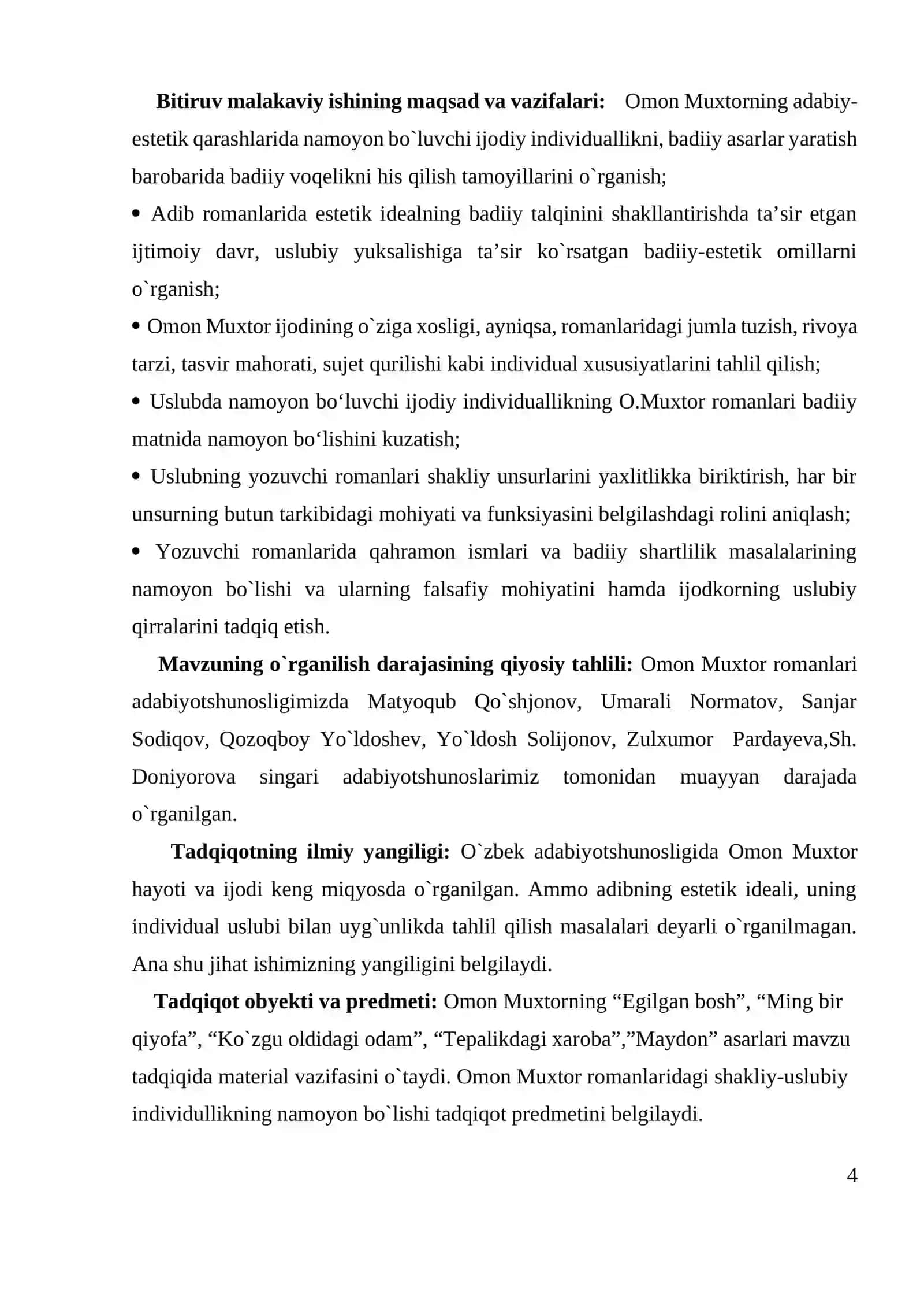 Ijodkorning estetik ideali va individual uslub (Omon Muxtorning prozasi misolida) 4