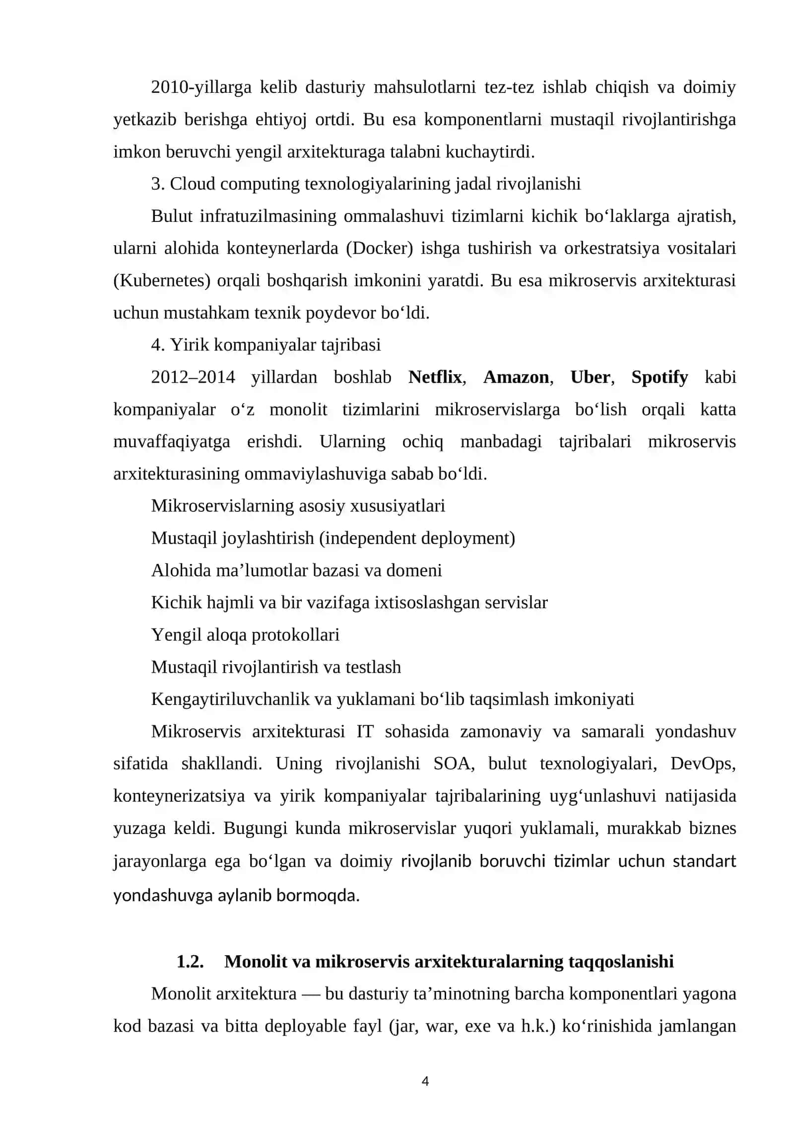 MIKROSERVIS ARXITEKTURASI 4